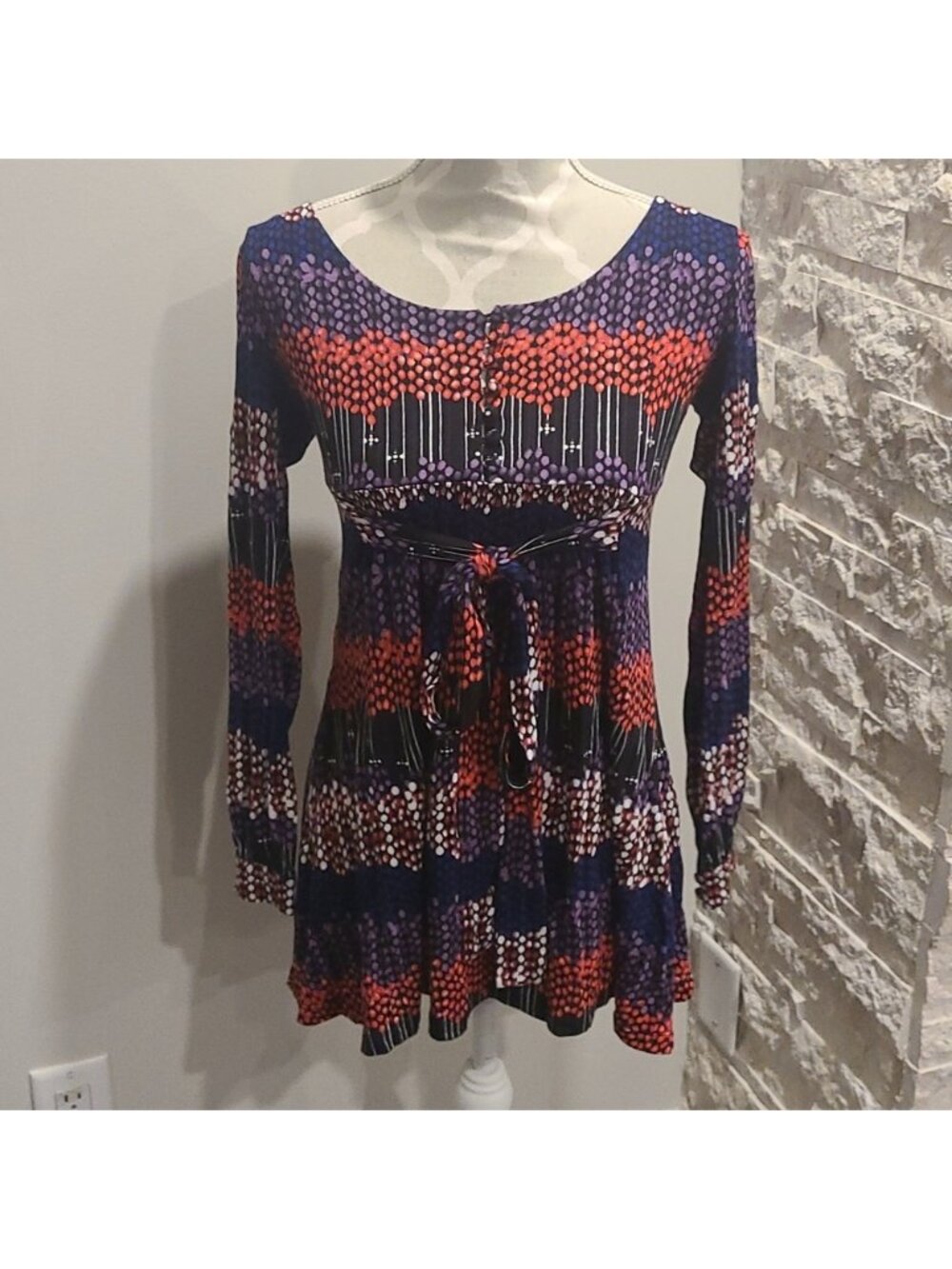 Tristan & Iseut long sleeve patterned top / tunic